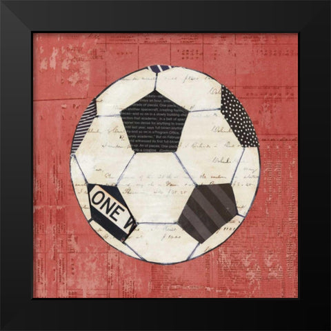 Play Ball III Red Black Modern Wood Framed Art Print by Prahl, Courtney