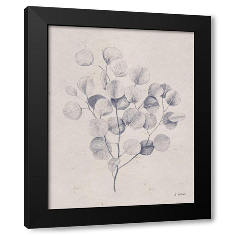 Soft Summer Sketches II Navy Black Modern Wood Framed Art Print with Double Matting by Wiens, James