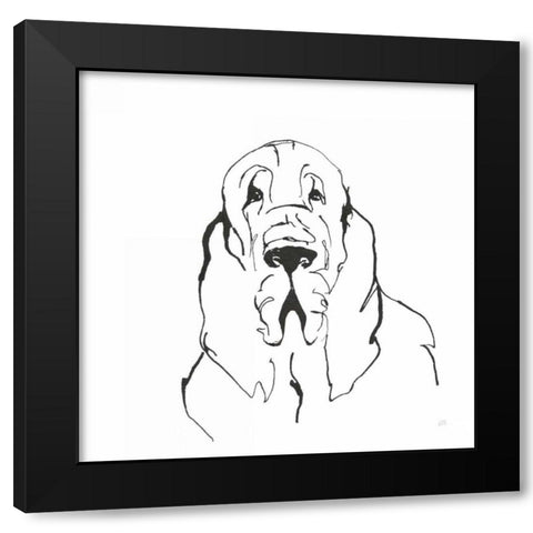 Line Dog Bloodhound II Black Modern Wood Framed Art Print by Paschke, Chris