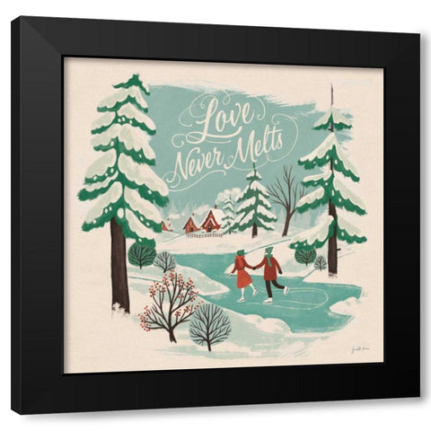 Winter Bliss V Black Modern Wood Framed Art Print with Double Matting by Penner, Janelle