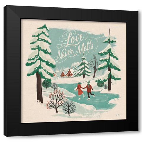 Winter Bliss V Black Modern Wood Framed Art Print by Penner, Janelle