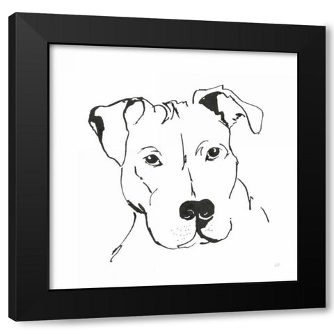 Line Dog Pitbull II Black Modern Wood Framed Art Print by Paschke, Chris