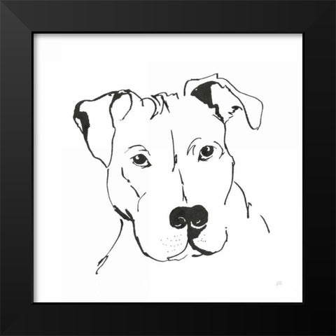 Line Dog Pitbull II Black Modern Wood Framed Art Print by Paschke, Chris