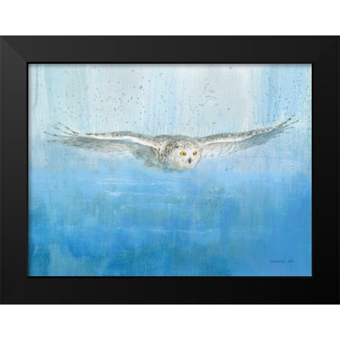 Soaring Black Modern Wood Framed Art Print by Nai, Danhui