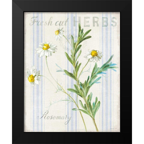 Floursack Herbs I Black Modern Wood Framed Art Print by Nai, Danhui