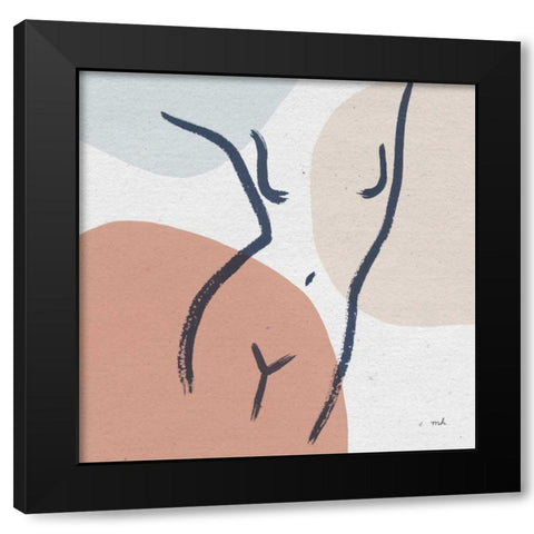 Line Figures I Black Modern Wood Framed Art Print with Double Matting by Hershey, Moira