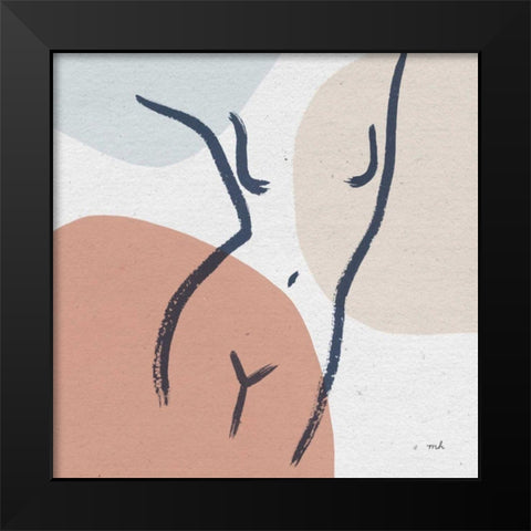 Line Figures I Black Modern Wood Framed Art Print by Hershey, Moira