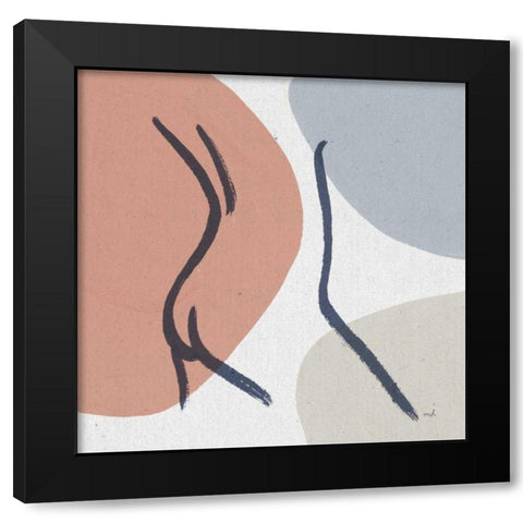Line Figures III Black Modern Wood Framed Art Print by Hershey, Moira