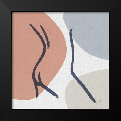 Line Figures III Black Modern Wood Framed Art Print by Hershey, Moira