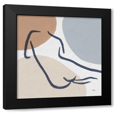 Line Figures IV Black Modern Wood Framed Art Print with Double Matting by Hershey, Moira