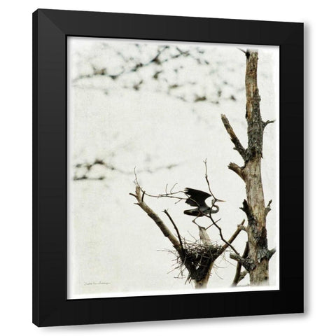 Poised Black Modern Wood Framed Art Print with Double Matting by Van Swearingen, Debra