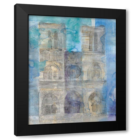 Paris at Dusk I Black Modern Wood Framed Art Print by Hristova, Albena