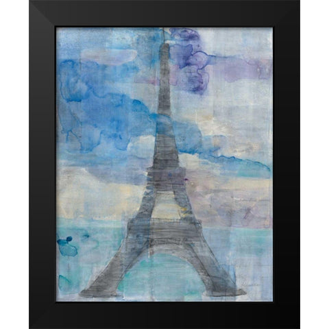 Paris at Dusk II Black Modern Wood Framed Art Print by Hristova, Albena