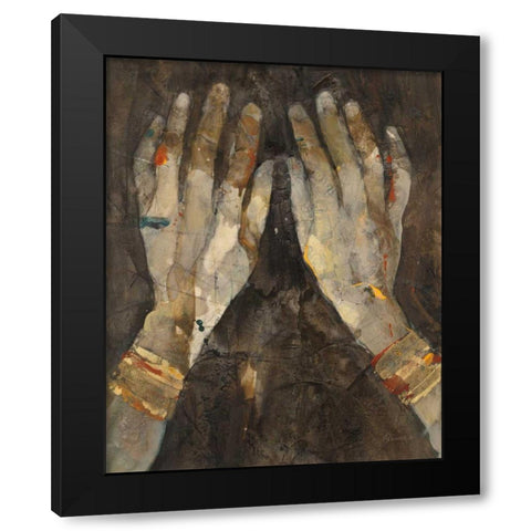 Hands of Time I Black Modern Wood Framed Art Print with Double Matting by Hristova, Albena