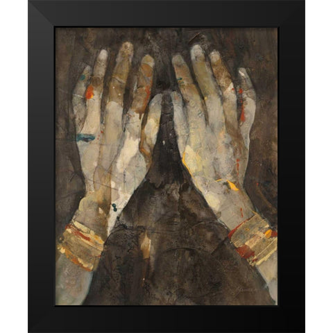 Hands of Time I Black Modern Wood Framed Art Print by Hristova, Albena