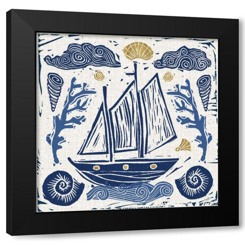 Primitive Sea V Black Modern Wood Framed Art Print by Brissonnet, Daphne