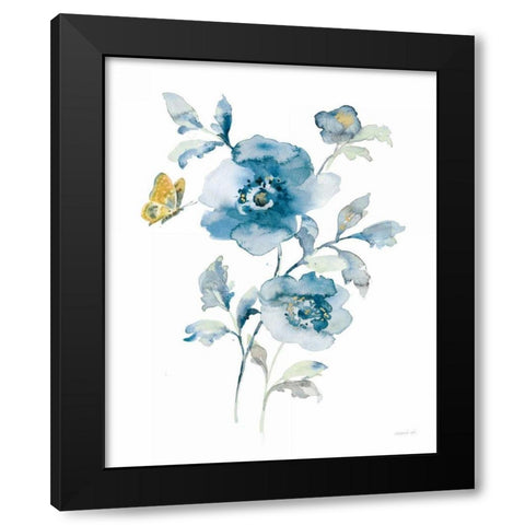 Blues of Summer II Gilded Black Modern Wood Framed Art Print by Nai, Danhui