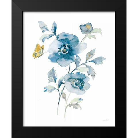 Blues of Summer II Gilded Black Modern Wood Framed Art Print by Nai, Danhui