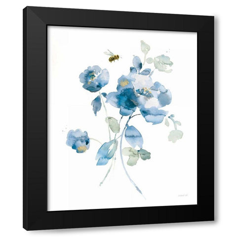 Blues of Summer III Gilded Black Modern Wood Framed Art Print with Double Matting by Nai, Danhui