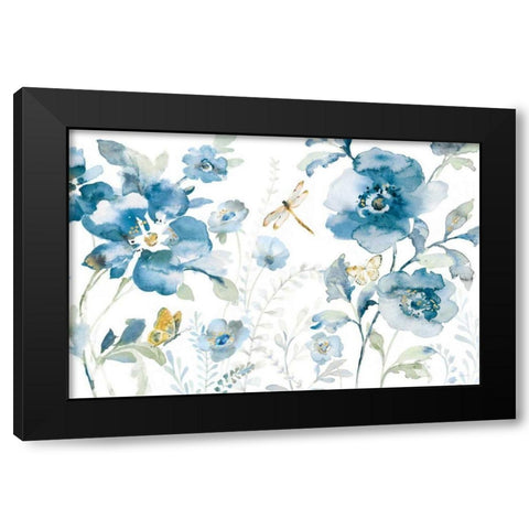 Blues of Summer V Black Modern Wood Framed Art Print with Double Matting by Nai, Danhui