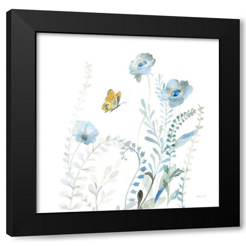 Blues of Summer VI Black Modern Wood Framed Art Print with Double Matting by Nai, Danhui