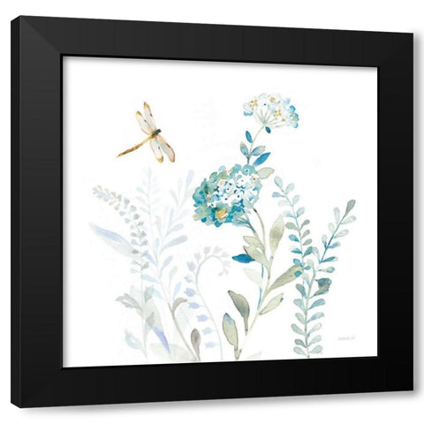 Blues of Summer VII Black Modern Wood Framed Art Print with Double Matting by Nai, Danhui