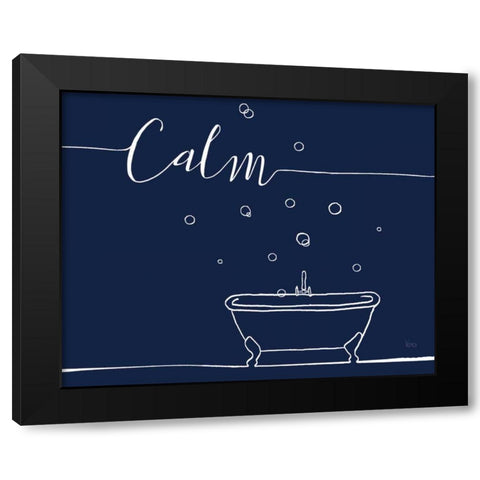 Underlined Bath VI Navy Black Modern Wood Framed Art Print by Charron, Veronique