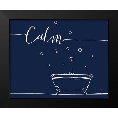 Underlined Bath VI Navy Black Modern Wood Framed Art Print by Charron, Veronique