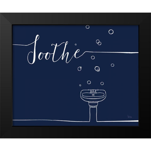 Underlined Bath VII Navy Black Modern Wood Framed Art Print by Charron, Veronique