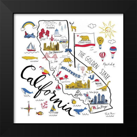 California Black Modern Wood Framed Art Print by Zaman, Farida