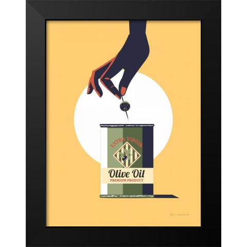 Olive Oil Black Modern Wood Framed Art Print by Escalante, Omar