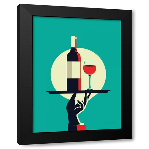 Red Wine Black Modern Wood Framed Art Print by Escalante, Omar