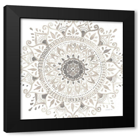 Mandala Delight I Neutral Crop Black Modern Wood Framed Art Print with Double Matting by Nai, Danhui