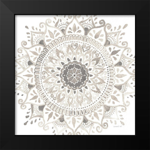Mandala Delight I Neutral Crop Black Modern Wood Framed Art Print by Nai, Danhui