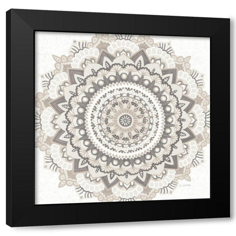 Mandala Dream Neutral Crop Black Modern Wood Framed Art Print with Double Matting by Wiens, James