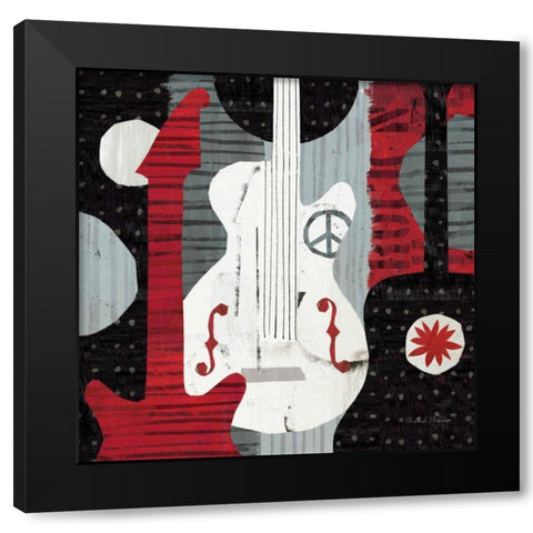 Rock n Roll Guitars Black Modern Wood Framed Art Print by Mullan, Michael