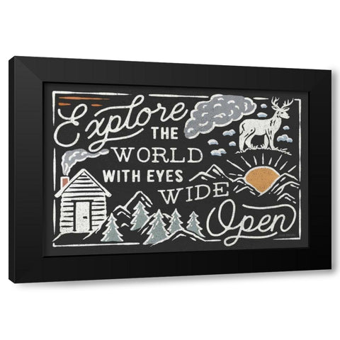 Adventurous IV Black - Horizontal Black Modern Wood Framed Art Print with Double Matting by Marshall, Laura