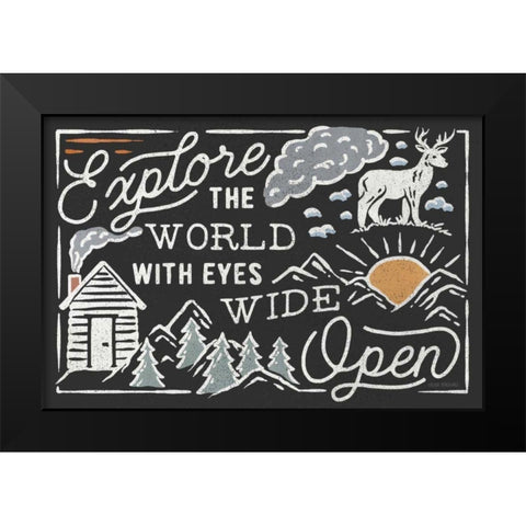 Adventurous IV Black - Horizontal Black Modern Wood Framed Art Print by Marshall, Laura