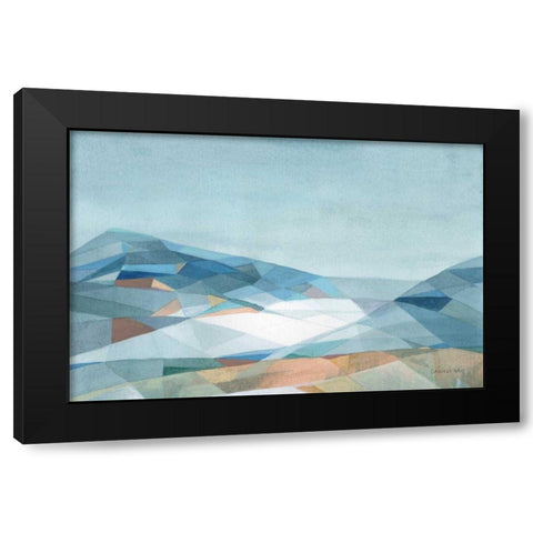 Geometric Mountain Black Modern Wood Framed Art Print by Nai, Danhui