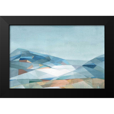 Geometric Mountain Black Modern Wood Framed Art Print by Nai, Danhui