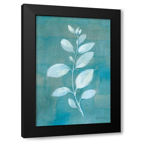 Cool Leaves II Black Modern Wood Framed Art Print with Double Matting by Nai, Danhui