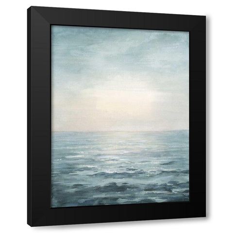 Soothing Sea Black Modern Wood Framed Art Print with Double Matting by Nai, Danhui