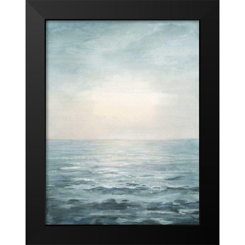 Soothing Sea Black Modern Wood Framed Art Print by Nai, Danhui