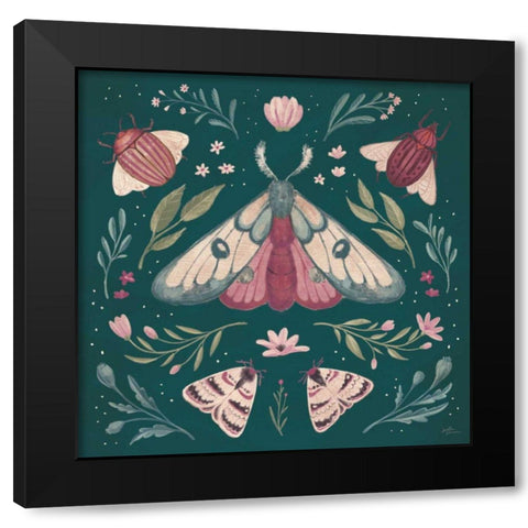 Winged Study II Plum Black Modern Wood Framed Art Print with Double Matting by Penner, Janelle