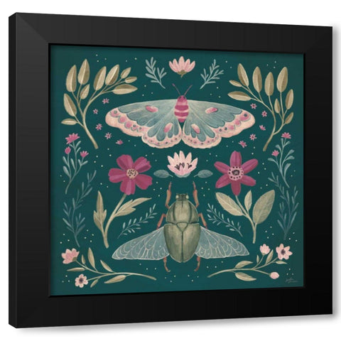 Winged Study III Plum Black Modern Wood Framed Art Print with Double Matting by Penner, Janelle