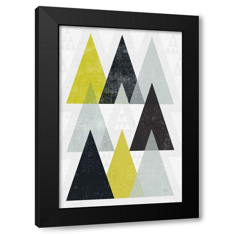 Mod Triangles IV Yellow Black Black Modern Wood Framed Art Print by Mullan, Michael