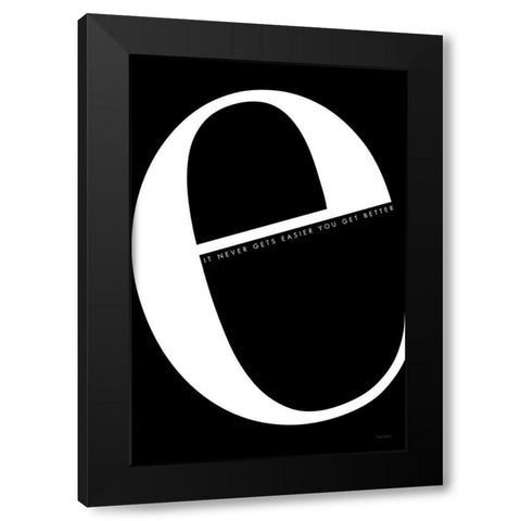 E is for Easier Black Modern Wood Framed Art Print by Charro, Mercedes Lopez