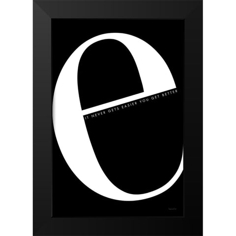 E is for Easier Black Modern Wood Framed Art Print by Charro, Mercedes Lopez