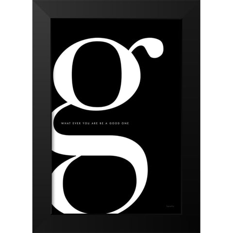 G is for Good Black Modern Wood Framed Art Print by Charro, Mercedes Lopez