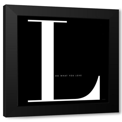 Love is for Love Black Modern Wood Framed Art Print by Charro, Mercedes Lopez